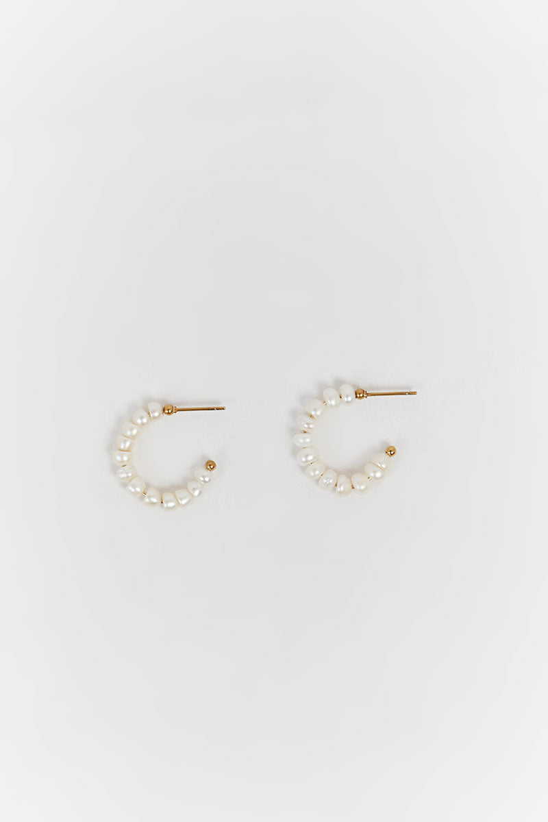 PORTER MINI PEARL HOOP EARRINGS