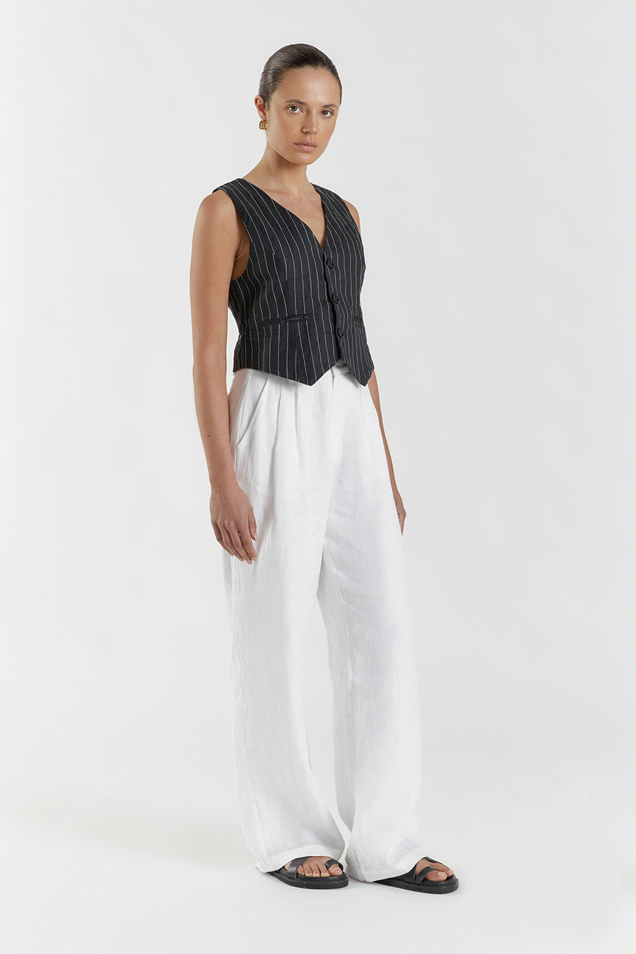 MARCEL BLACK PINSTRIPE VEST