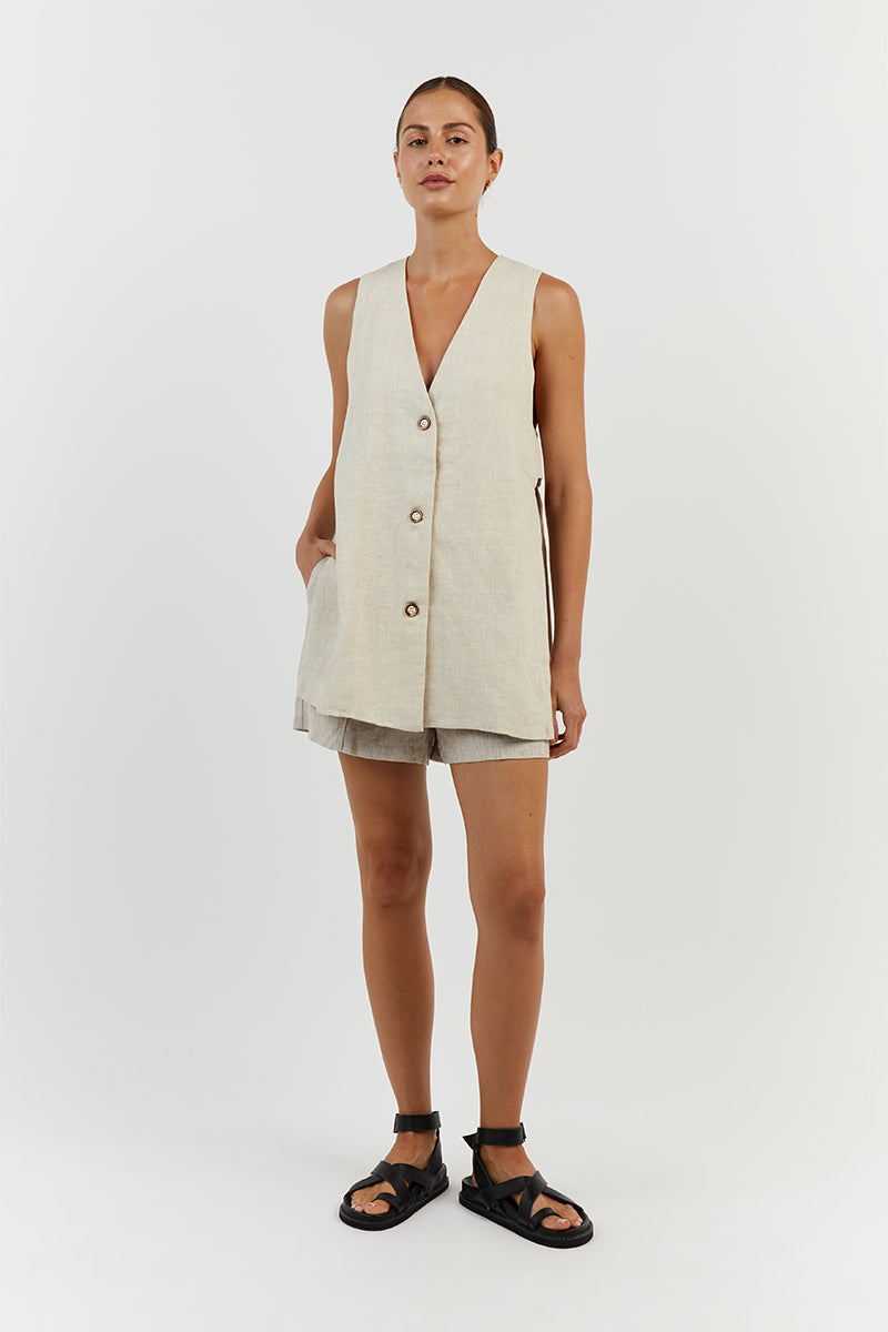 LOGAN NATURAL LINEN SHORT