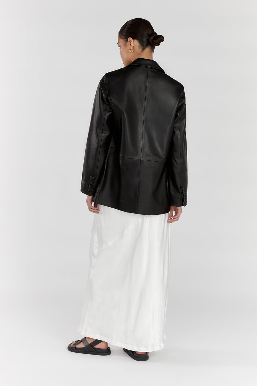 MILO BLACK LEATHER BLAZER