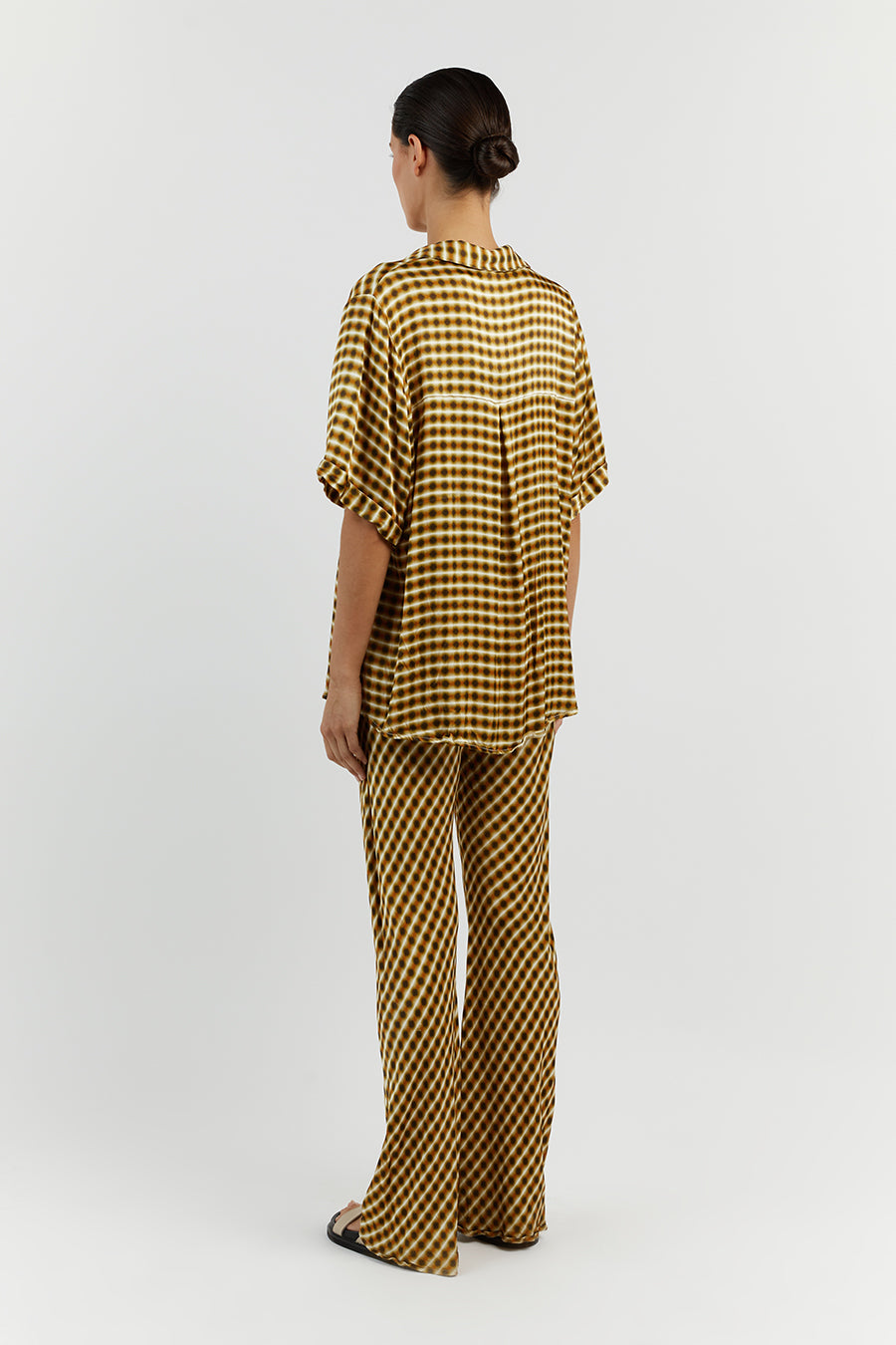 GALA LIME SATIN VACATION SHIRT