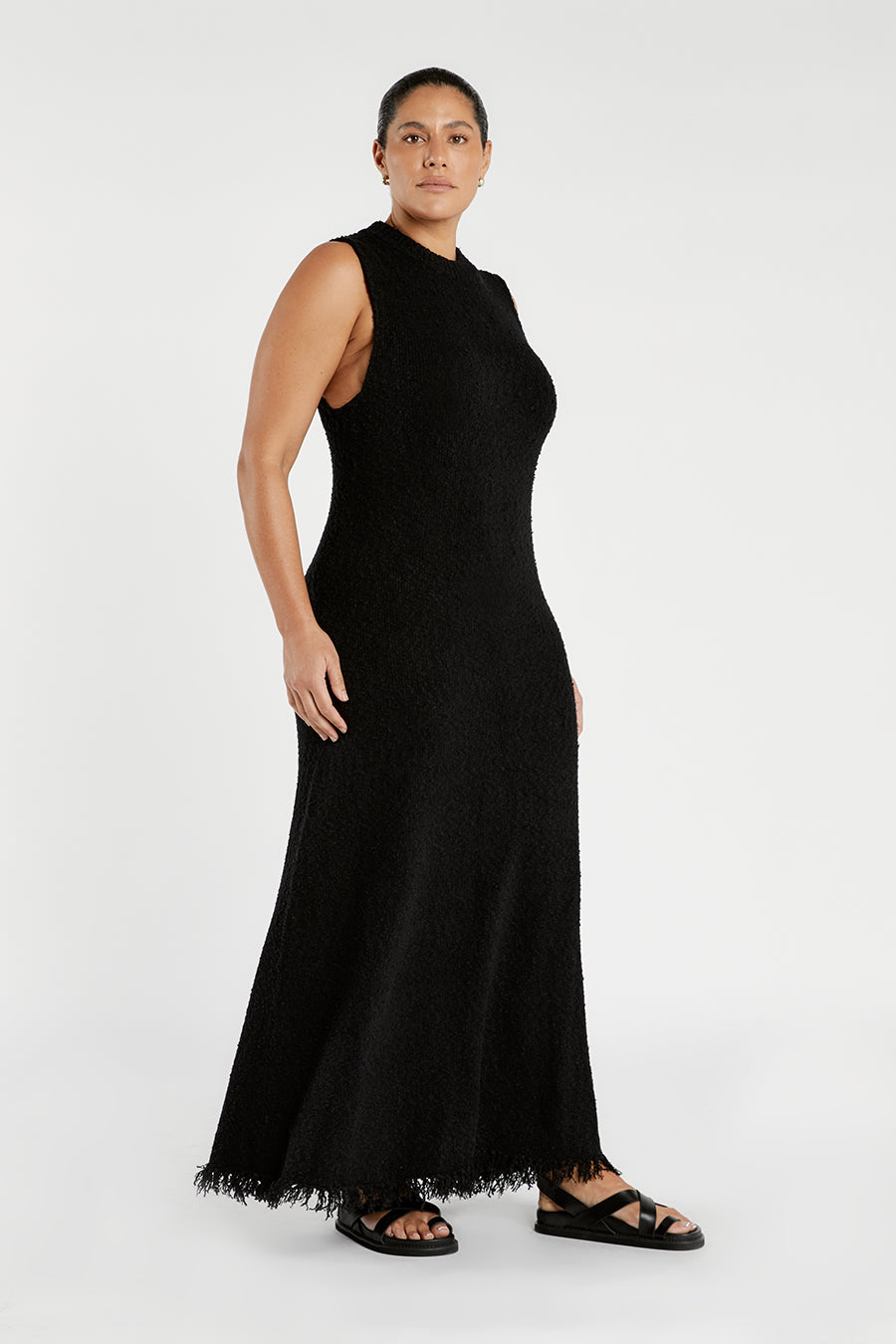 DAKOTA BLACK HIGH NECK MAXI DRESS