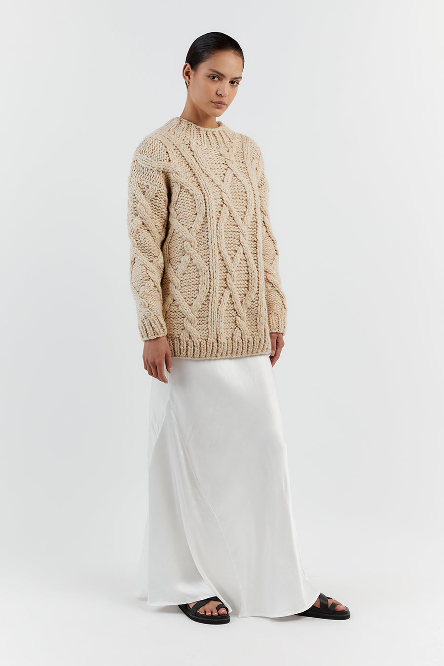 ELLIS NATURAL CABLE KNIT JUMPER