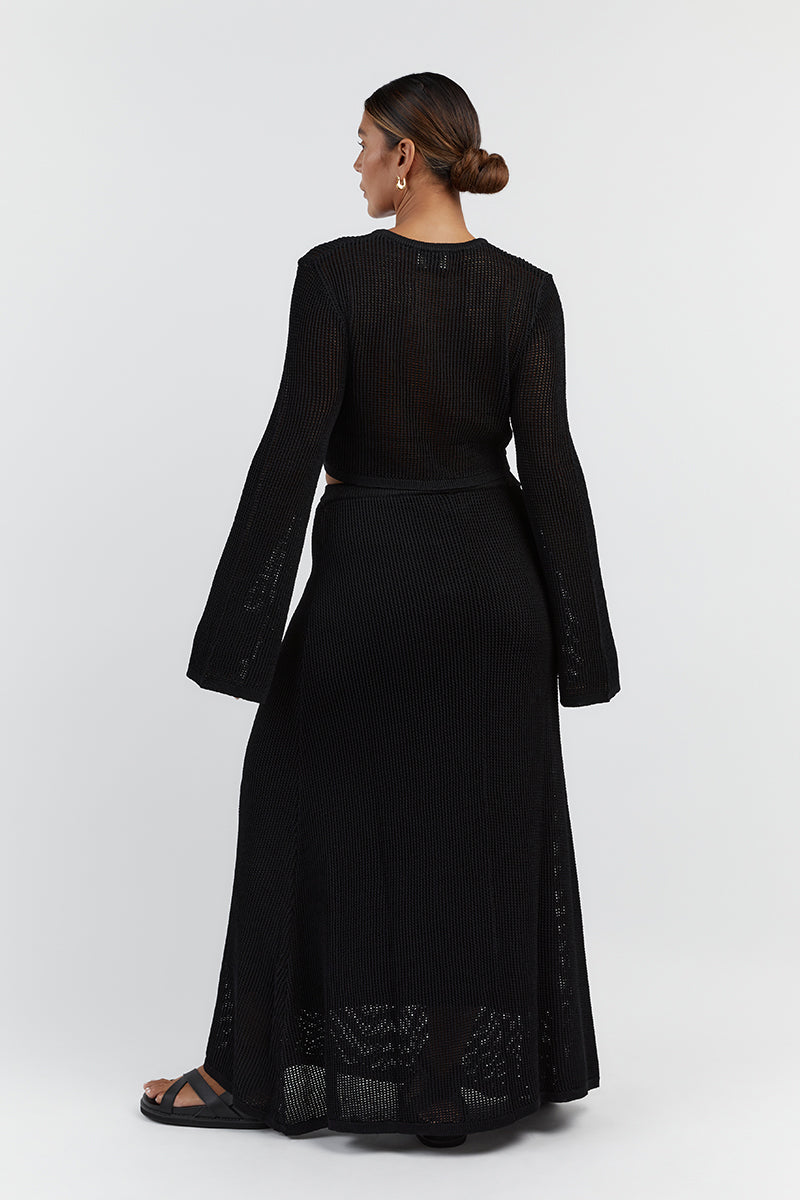 OPHELIA BLACK LONG SLEEVE CROP