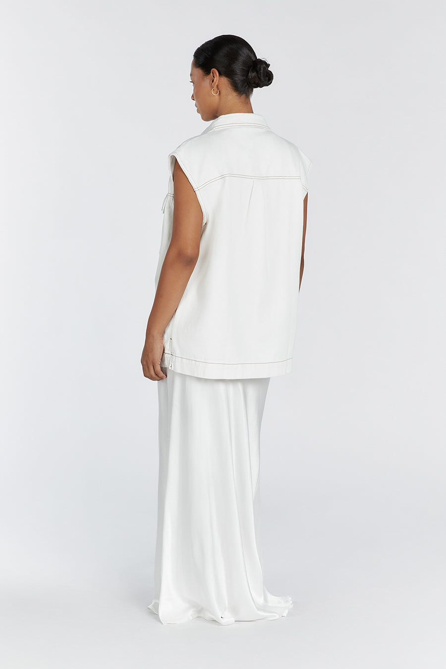 OTTO OFF WHITE OVERSIZED DENIM VEST