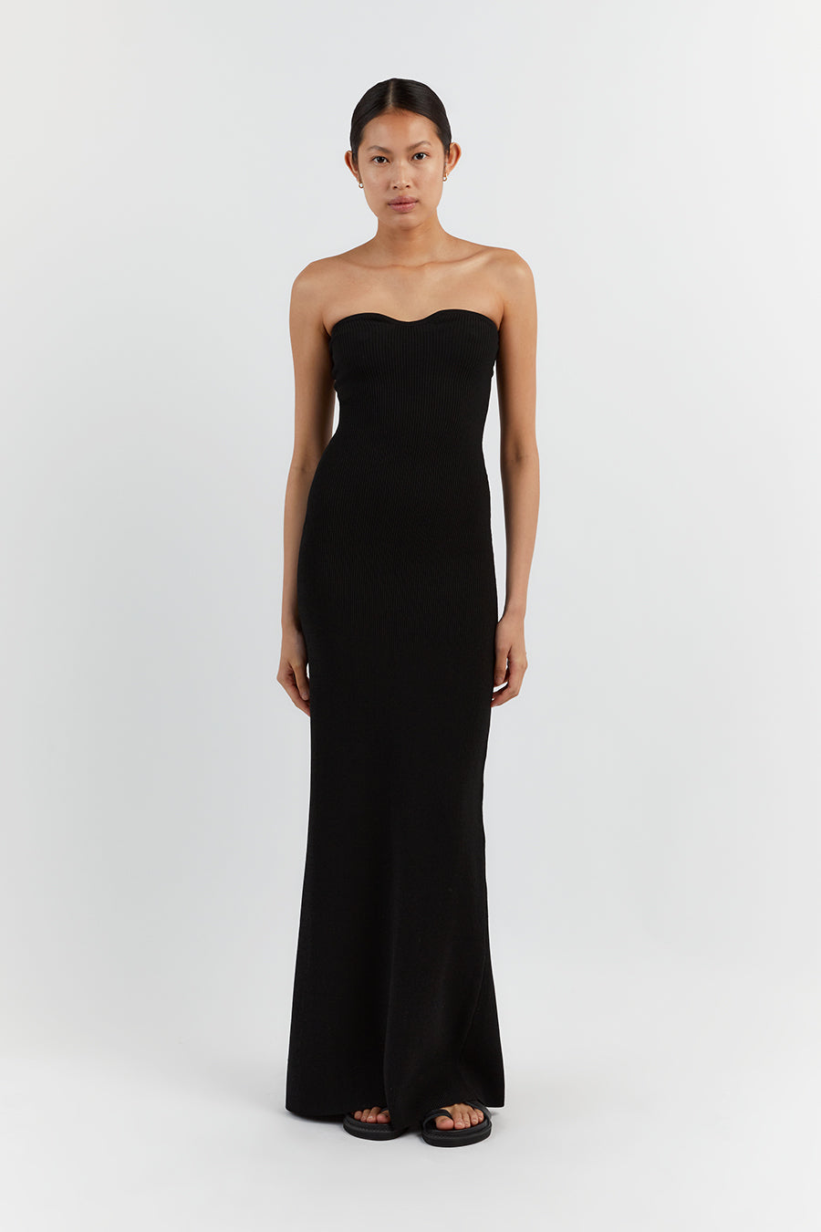 VERONICA BLACK BANDEAU MAXI DRESS