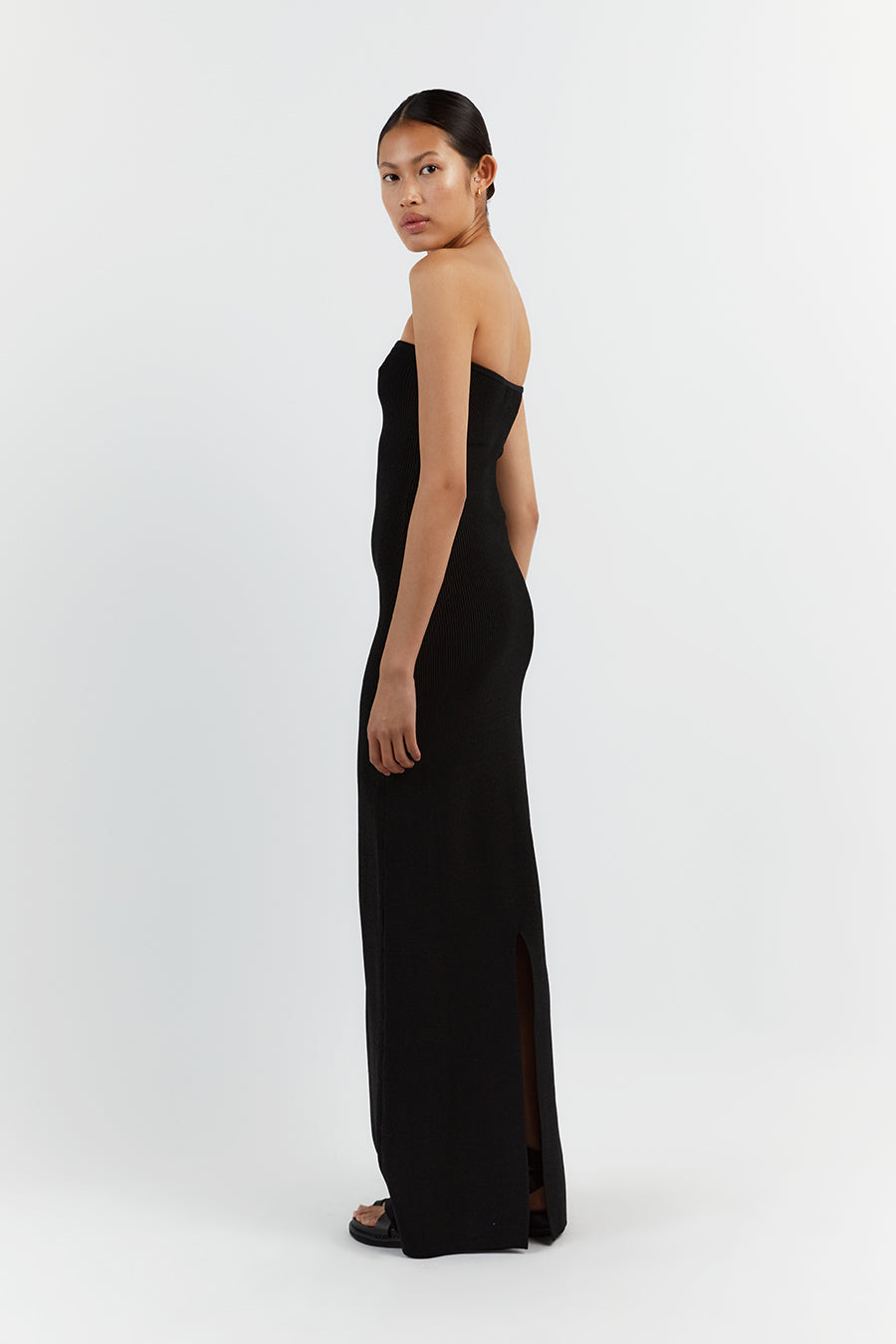VERONICA BLACK BANDEAU MAXI DRESS