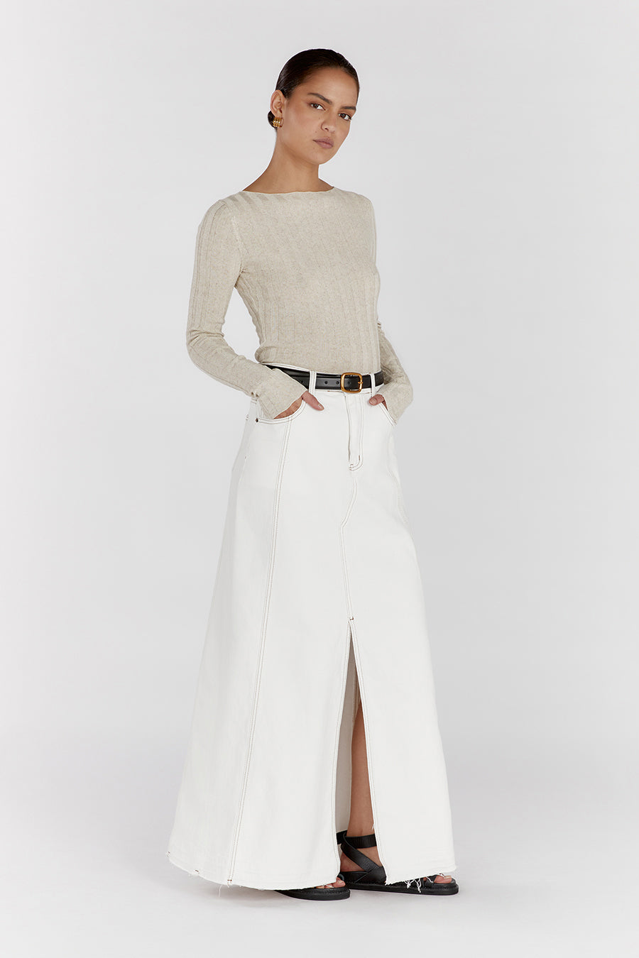 GOLDIE NATURAL LONG SLEEVE TOP