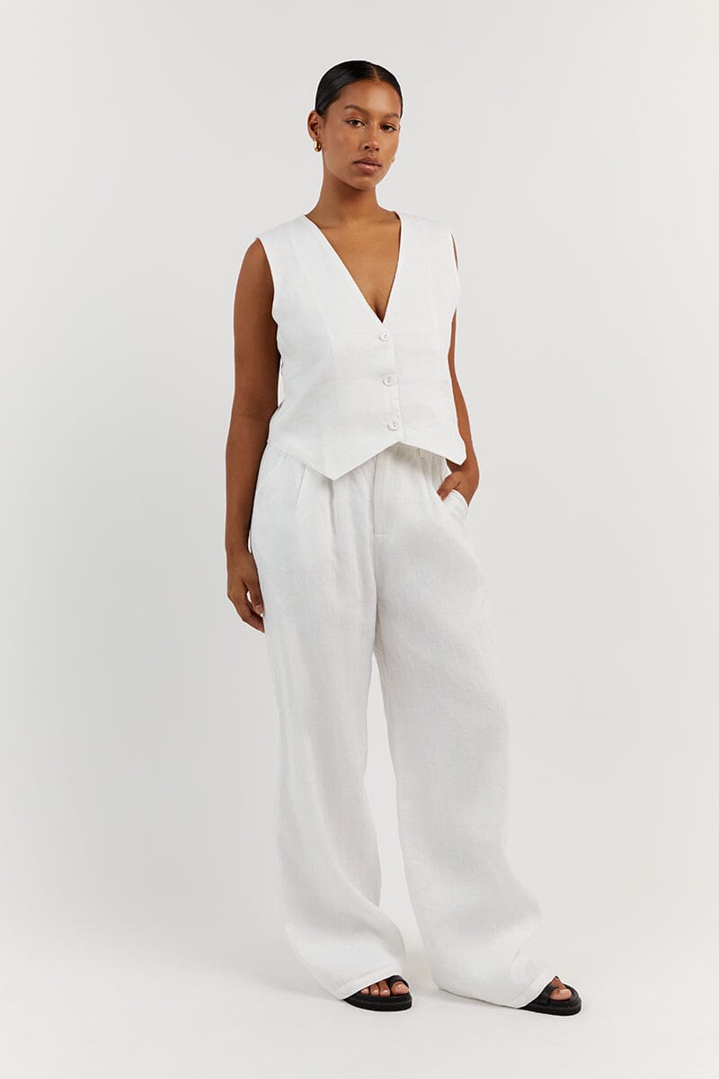 NORAH WHITE LINEN PANT