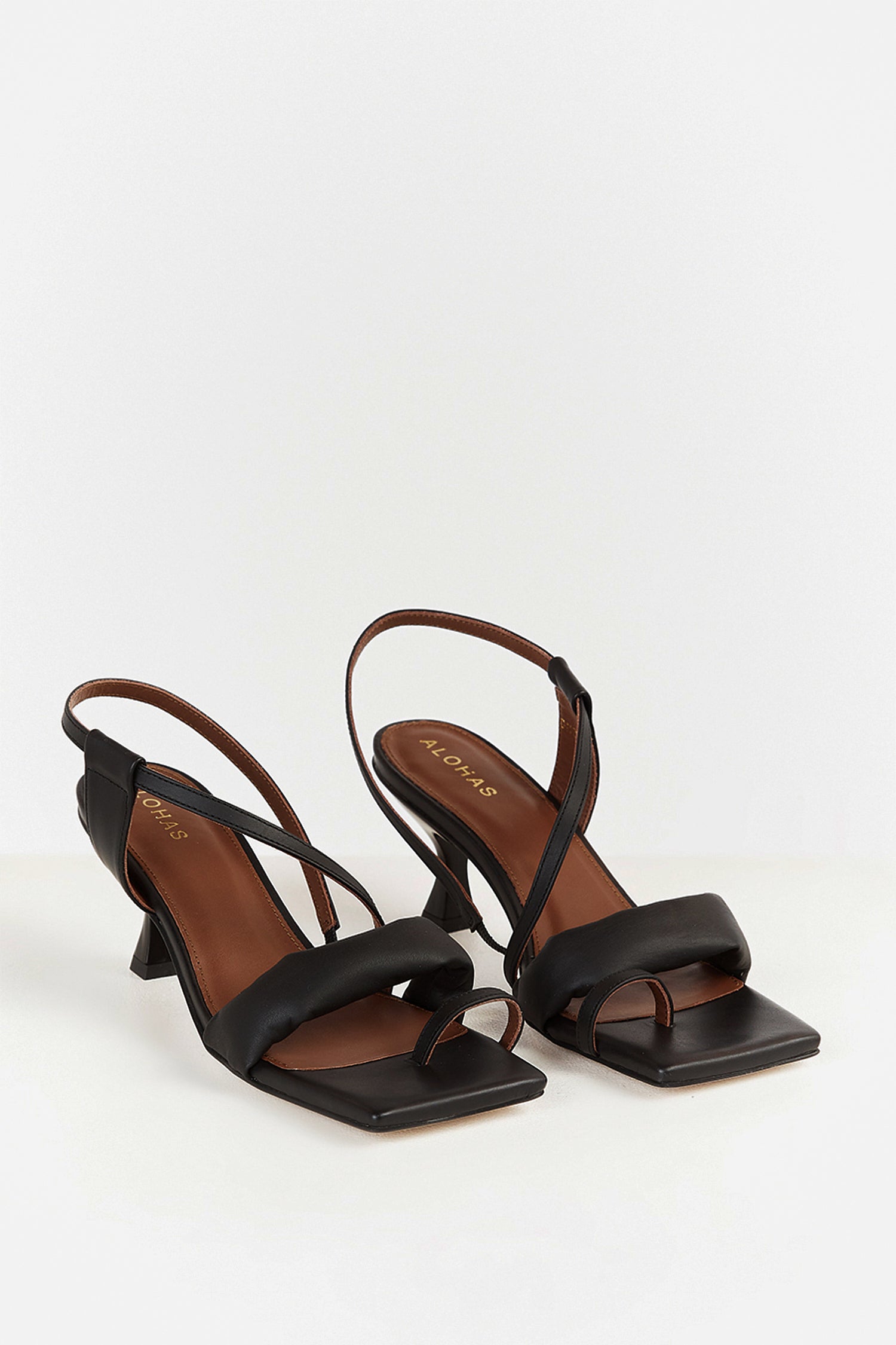 ALOHAS ASYMMETREIC BLACK HEEL