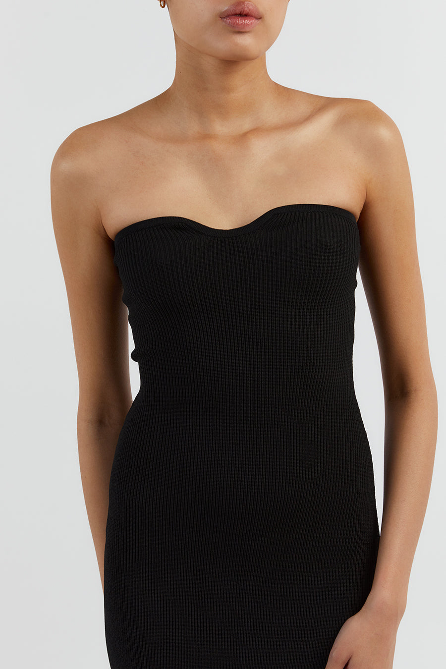 VERONICA BLACK BANDEAU MAXI DRESS