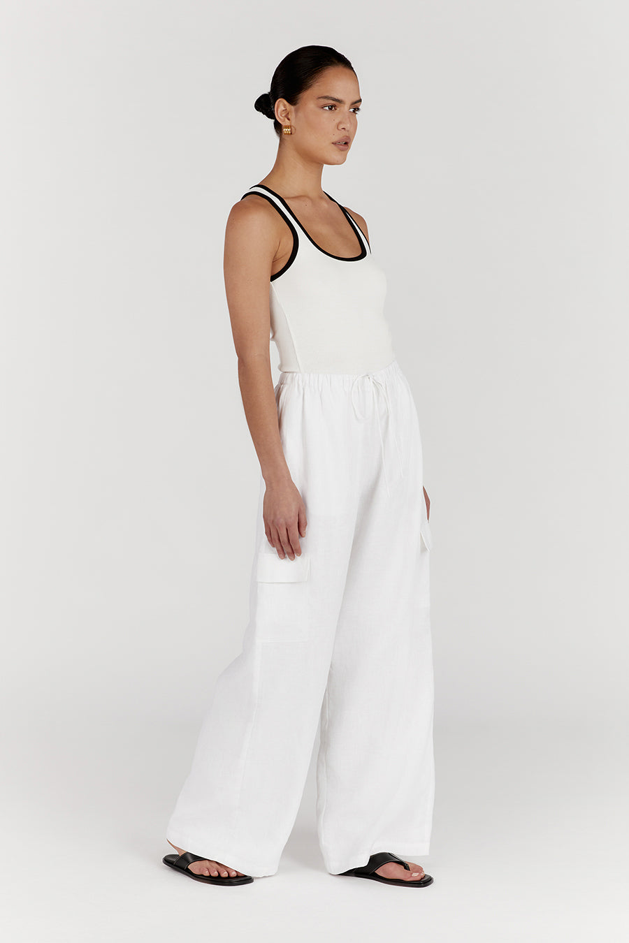 THEO OFF WHITE CONTRAST TANK