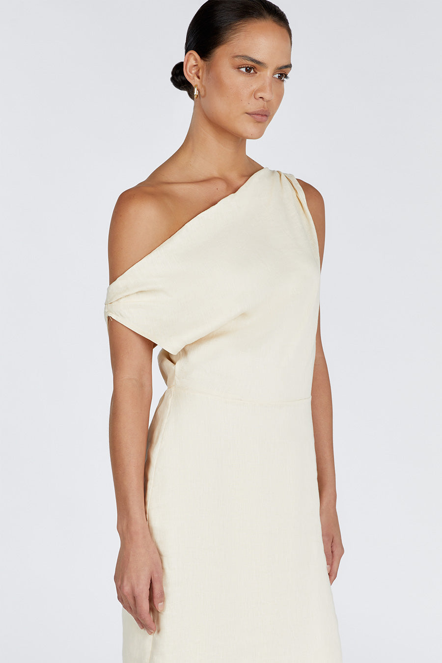 CASS BUTTERMILK LINEN MIDI DRESS