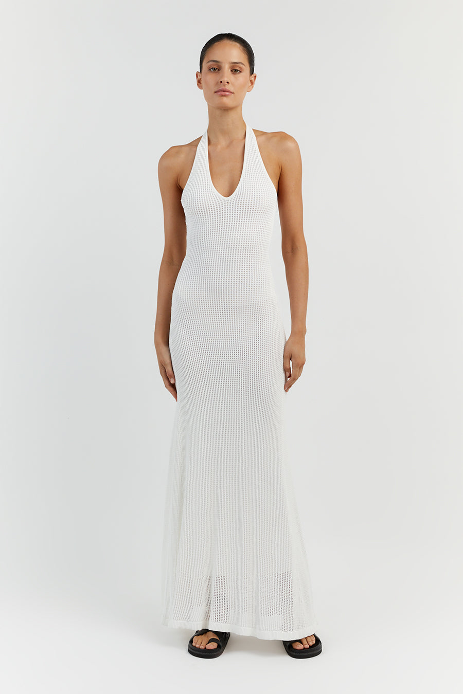 OPHELIA OFF WHITE CROCHET DRESS