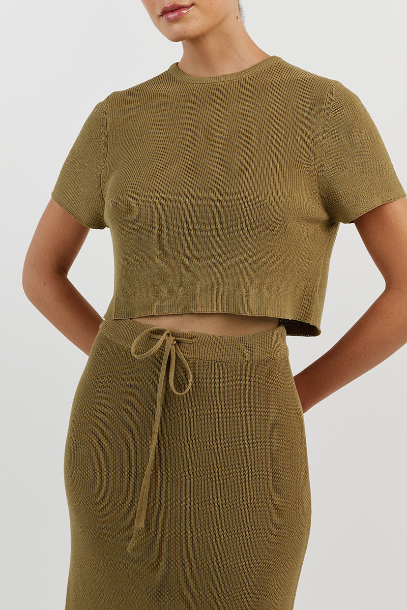 ASHER PISTACHIO CROPPED TEE