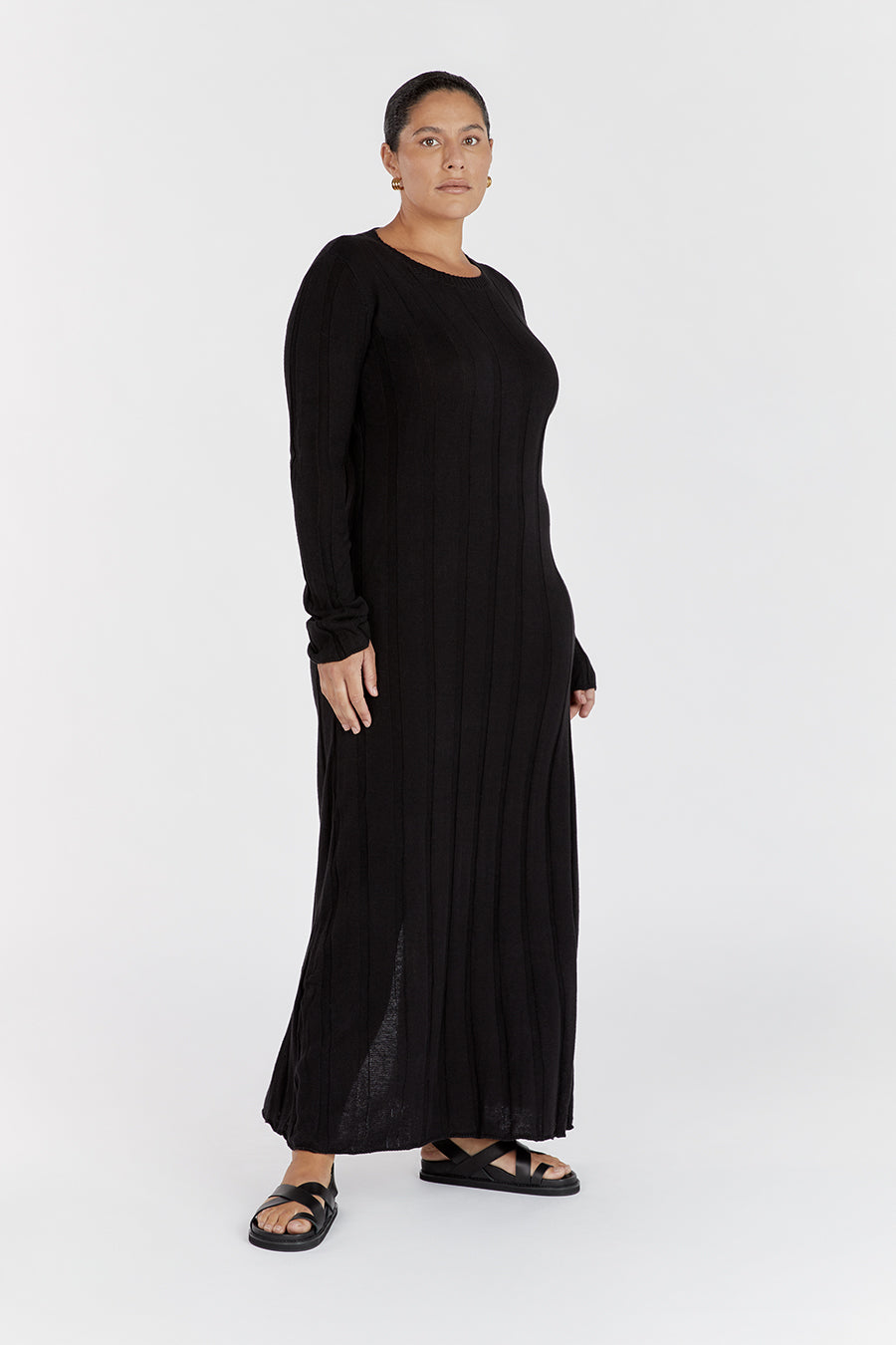 EMERY BLACK LONG SLEEVE MAXI DRESS