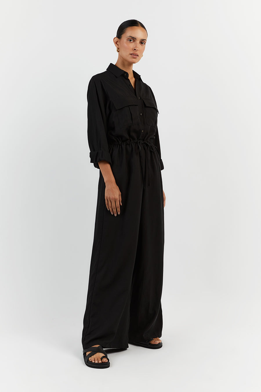 LARS BLACK TENCEL JUMPSUIT