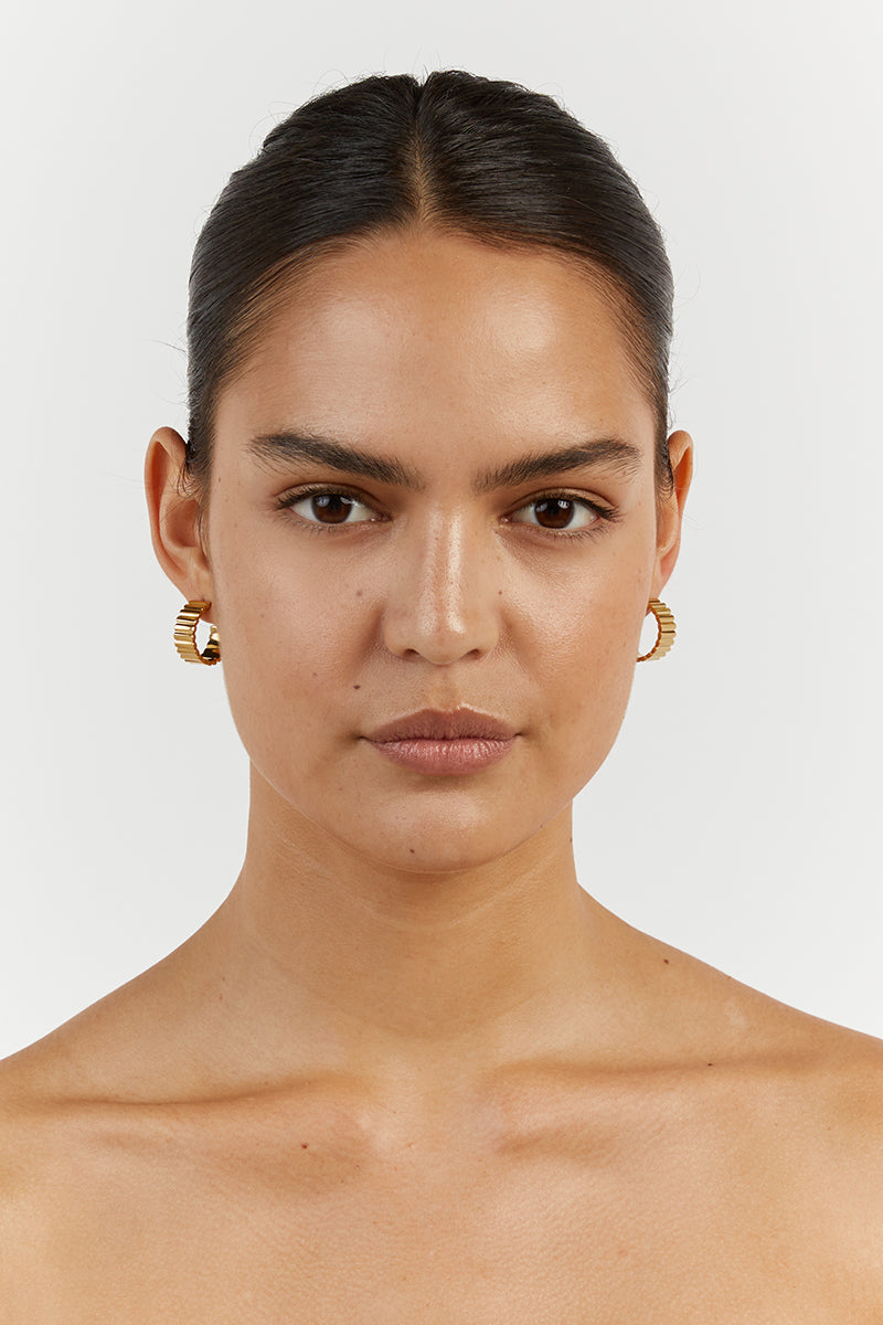 CENDRE AMELIE GOLD HOOP EARRINGS