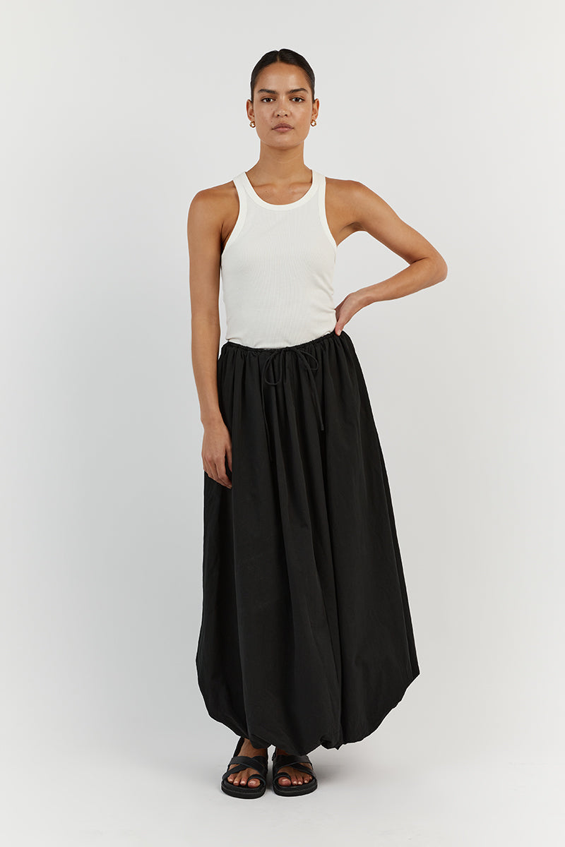 MONTY BLACK BUBBLE COTTON SKIRT
