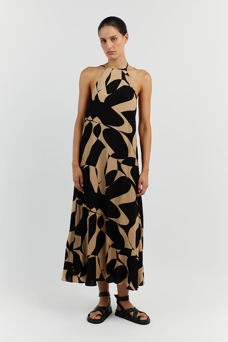 MAPLE CAMEL SLIP MAXI DRESS