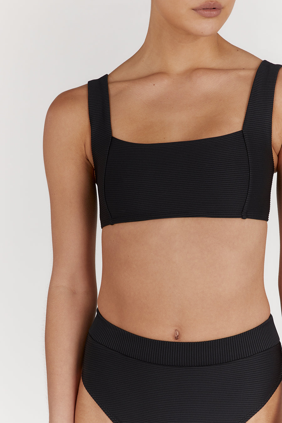 AMAYA BLACK SPORT BRA SWIM TOP