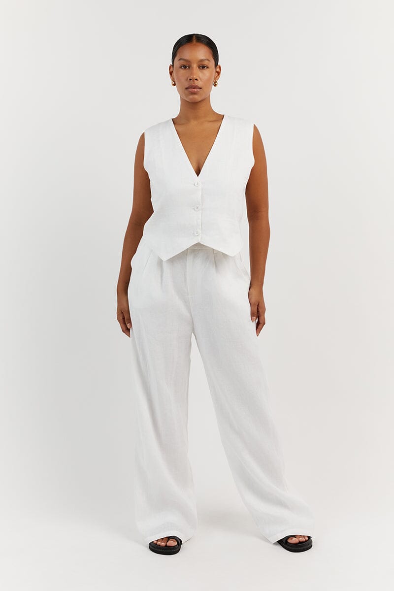 NORAH WHITE LINEN PANT
