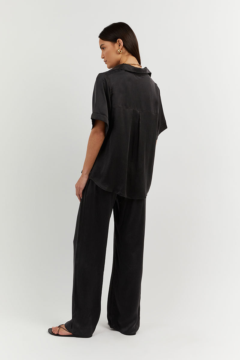 EVANS BLACK SILK VACATION SHIRT