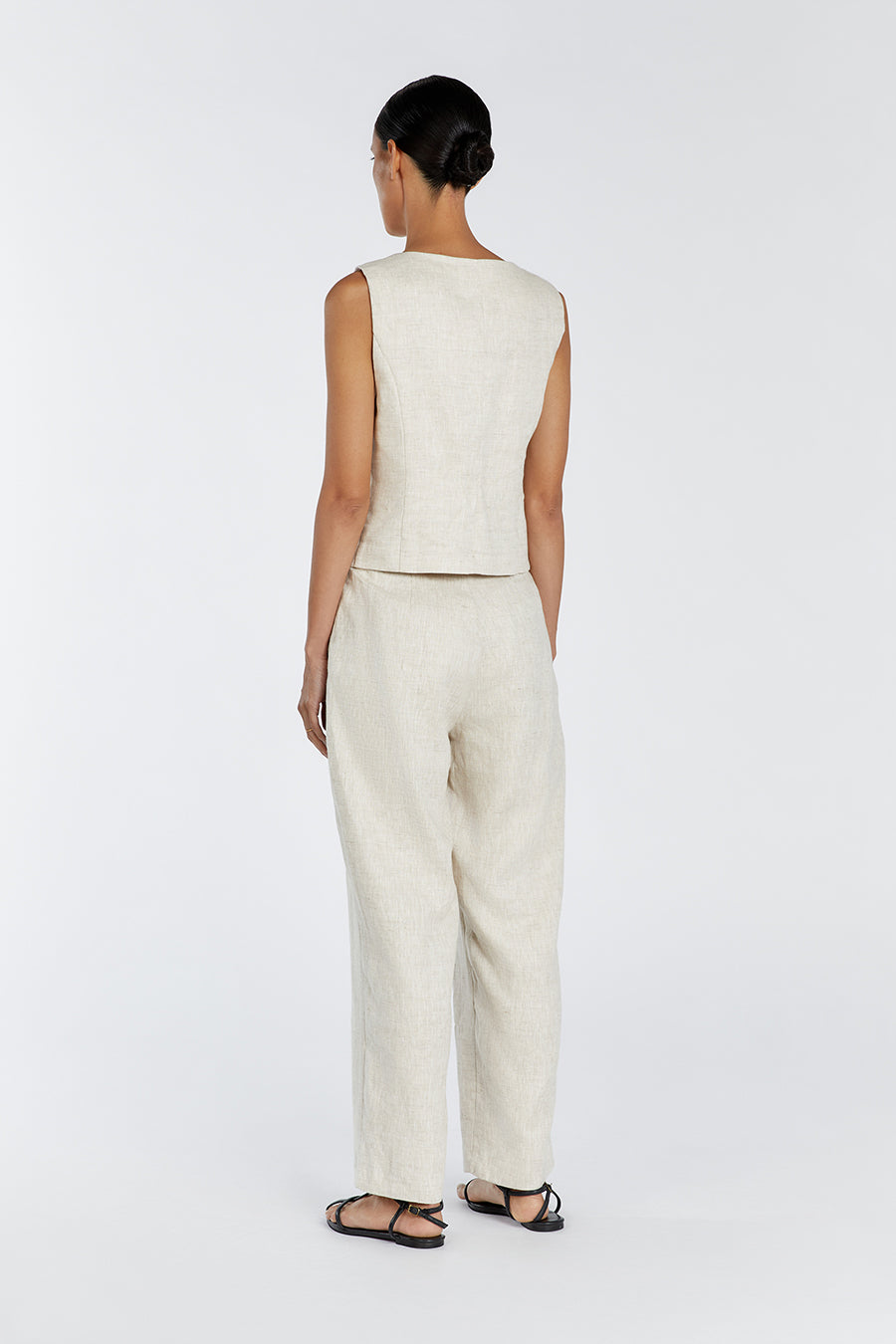 RYAN  NATURAL LINEN TAPERED PANT