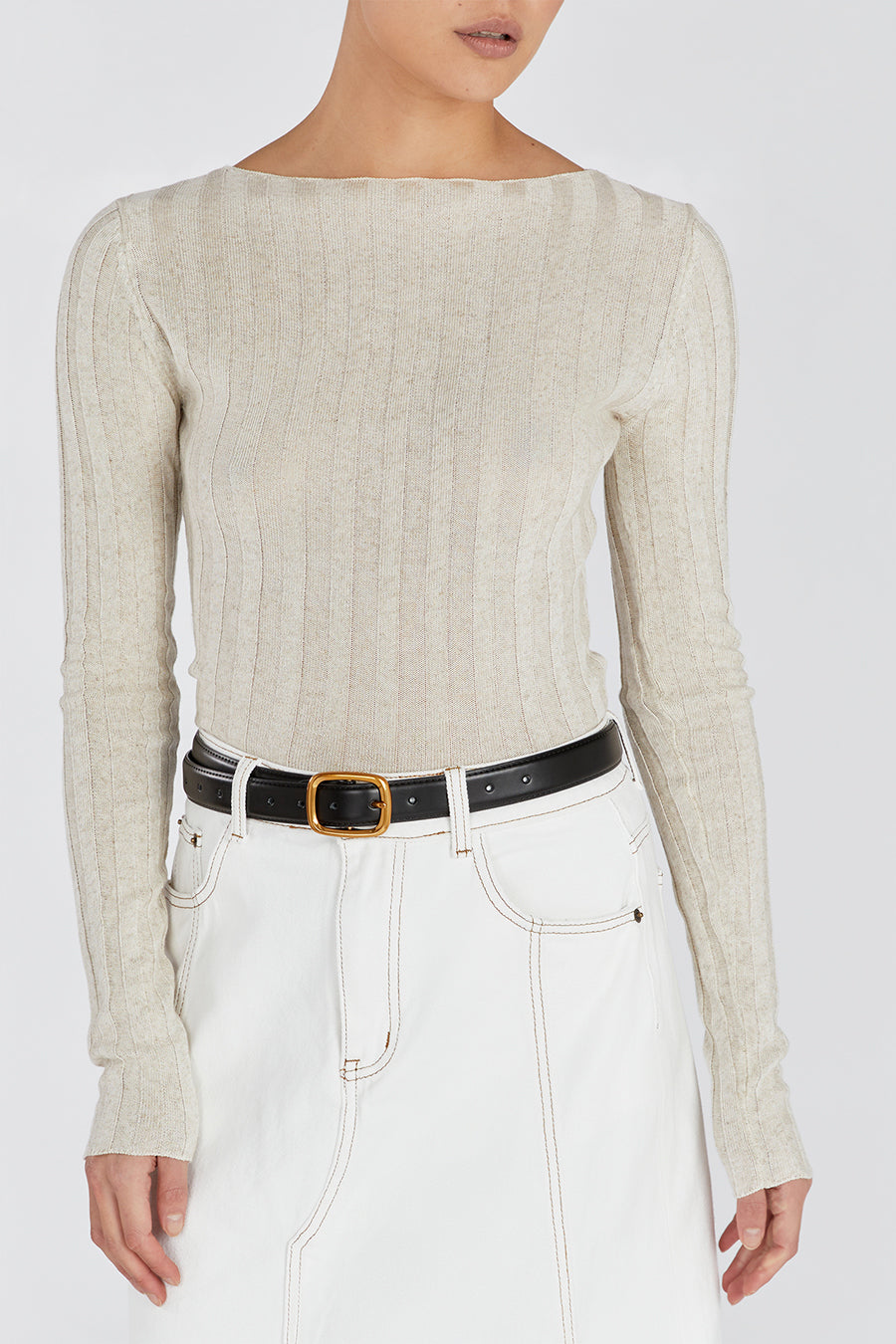 GOLDIE NATURAL LONG SLEEVE TOP