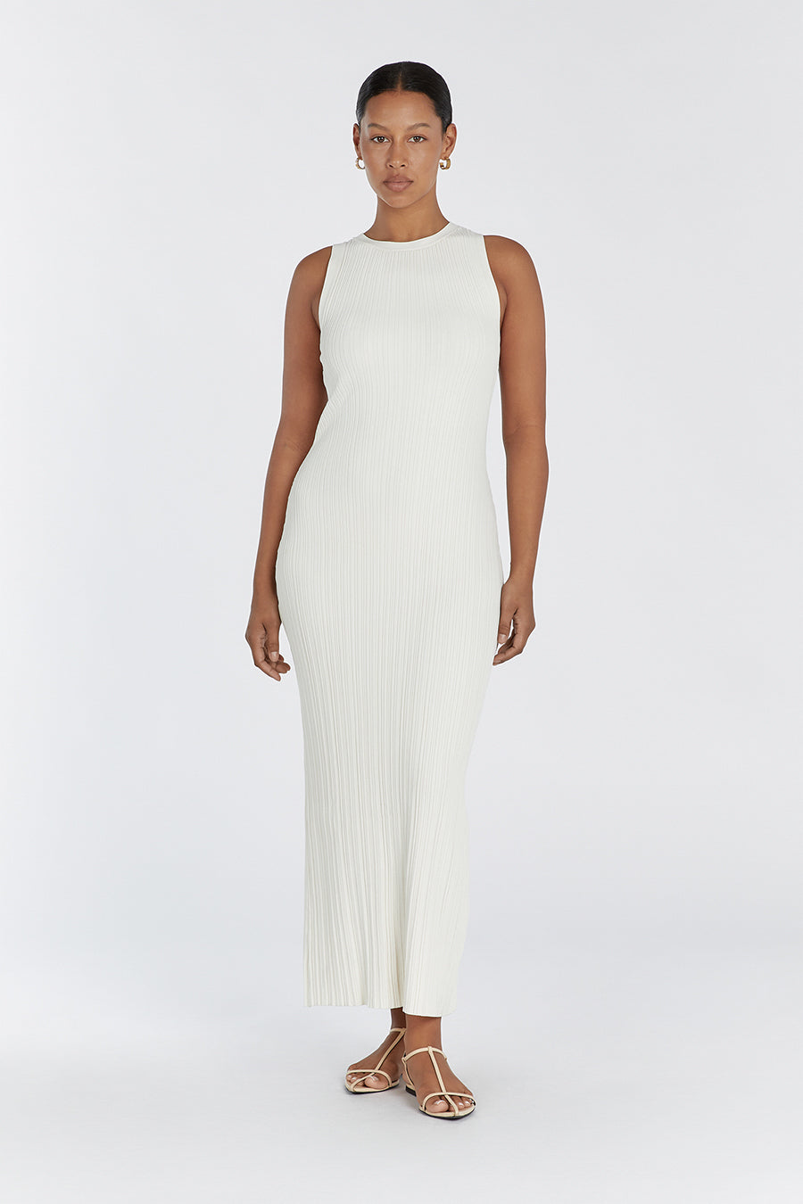 ANDERS CREAM KNIT MIDI DRESS