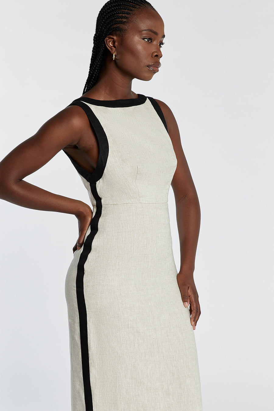 ZURI NATURAL LINEN MAXI DRESS