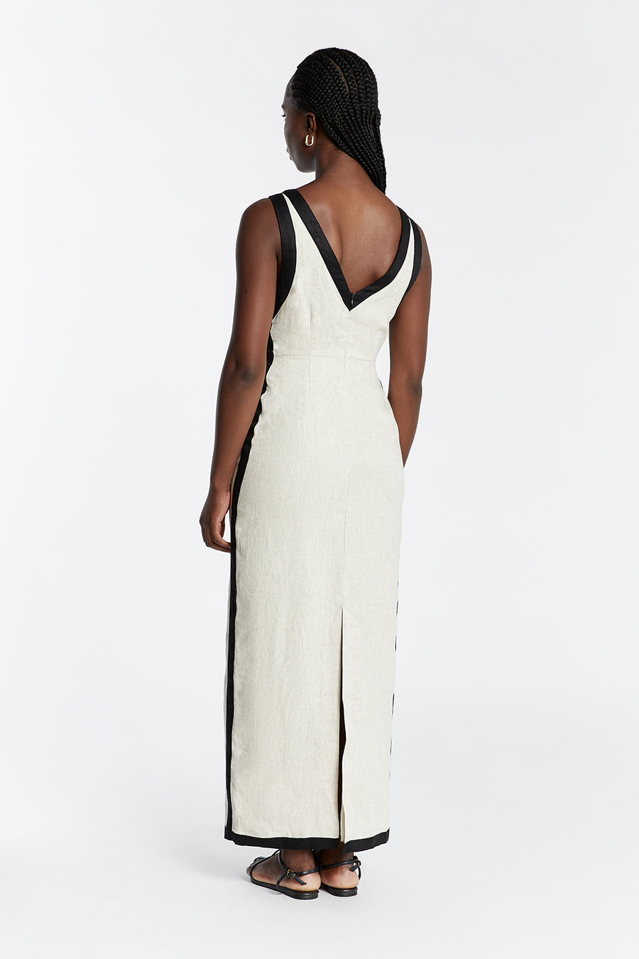 ZURI NATURAL LINEN MAXI DRESS