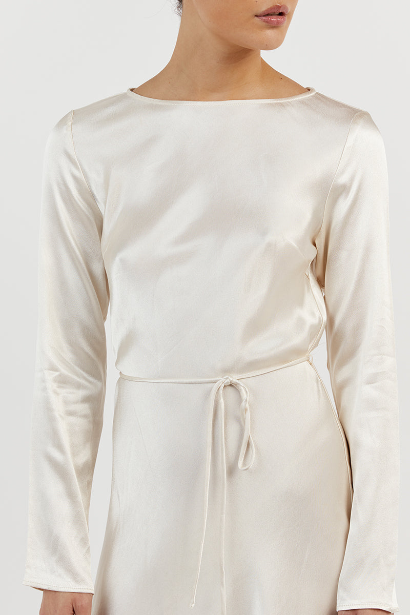 CHARLI PEARL SATIN SLIP MINI DRESS