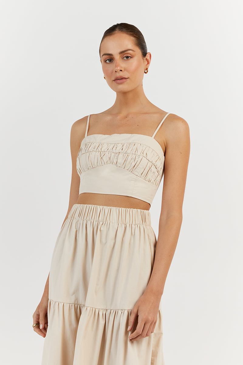 ELSA STONE COTTON CROP TOP