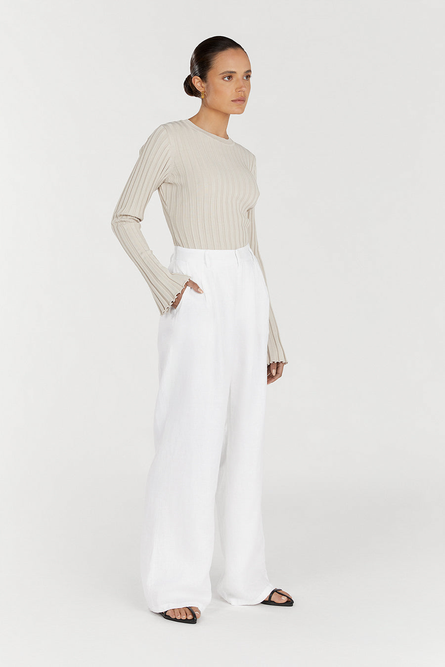 ADA STONE LONG SLEEVE KNIT TOP