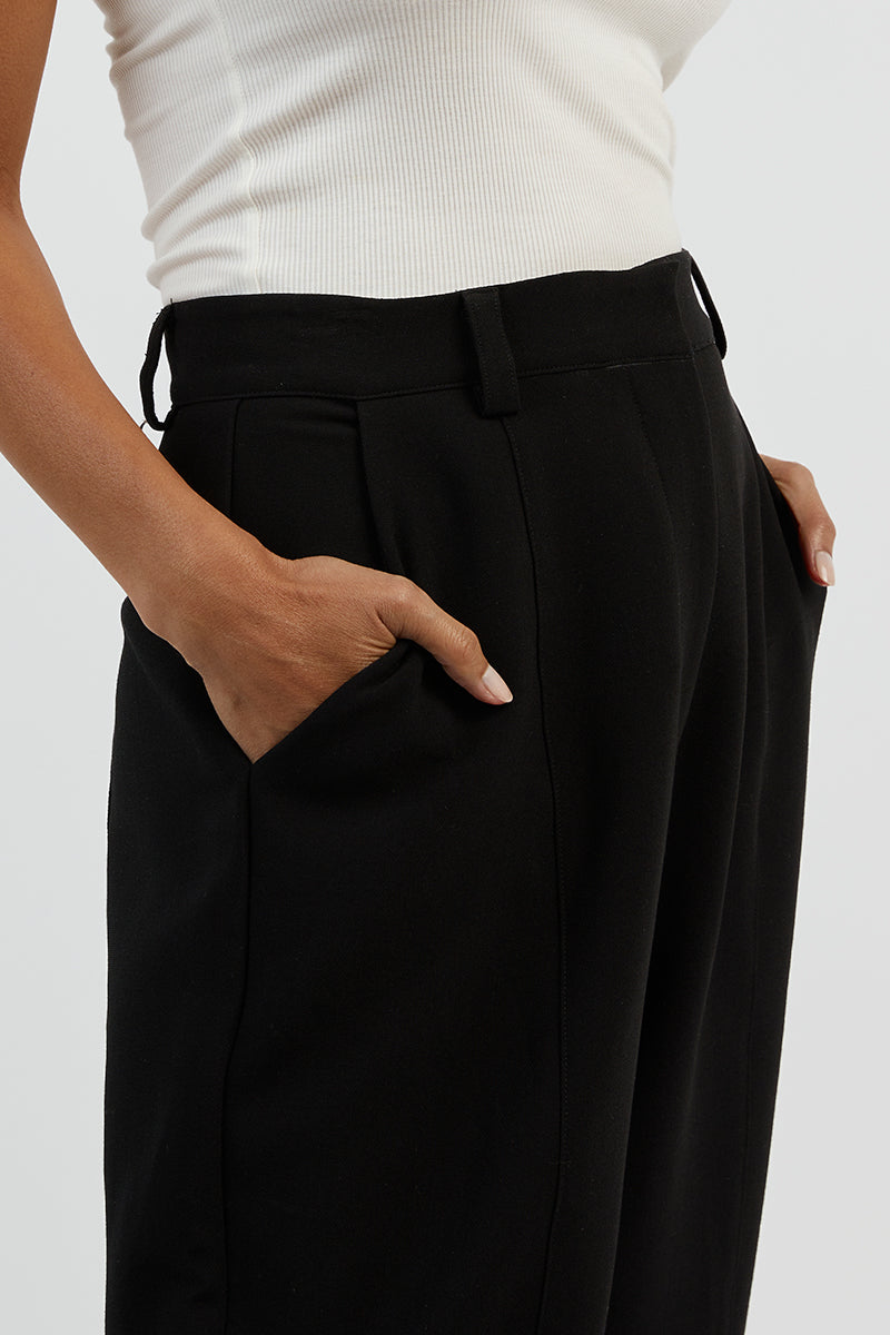 ROWAN BLACK STRAIGHT LEG SPLIT PANT
