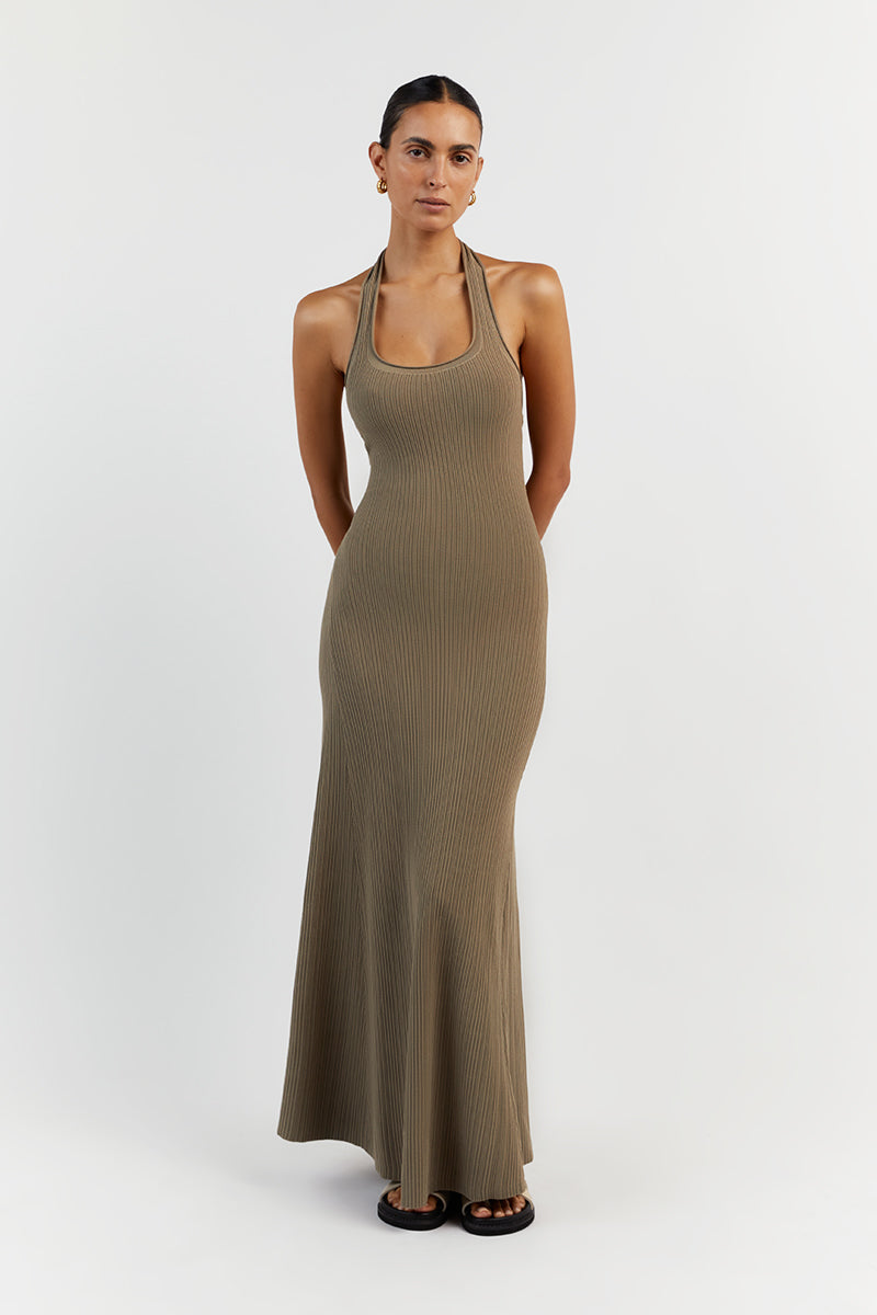 EDDISON MOSS KNIT MIDI DRESS