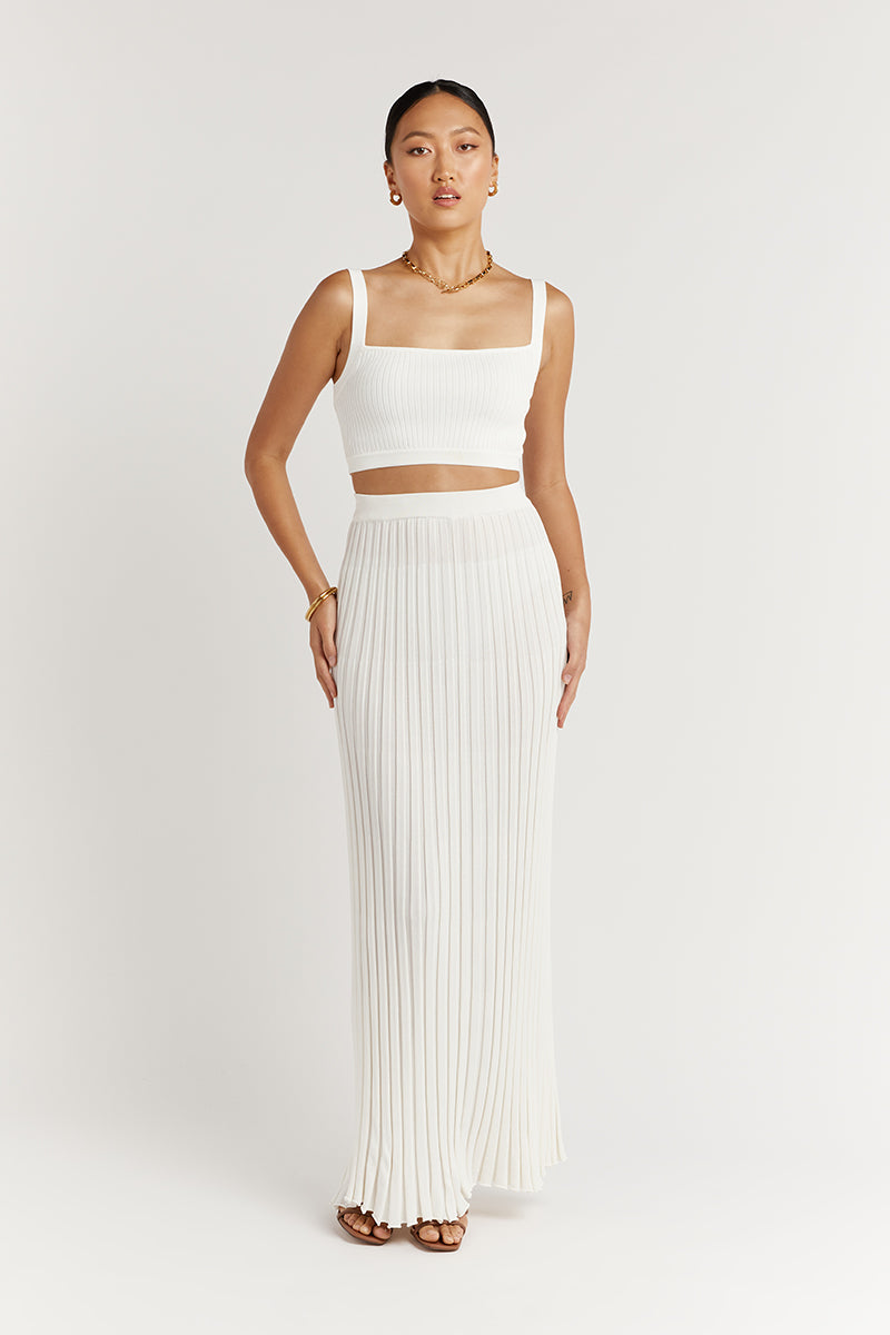 VALERY WHITE KNIT CROP TOP
