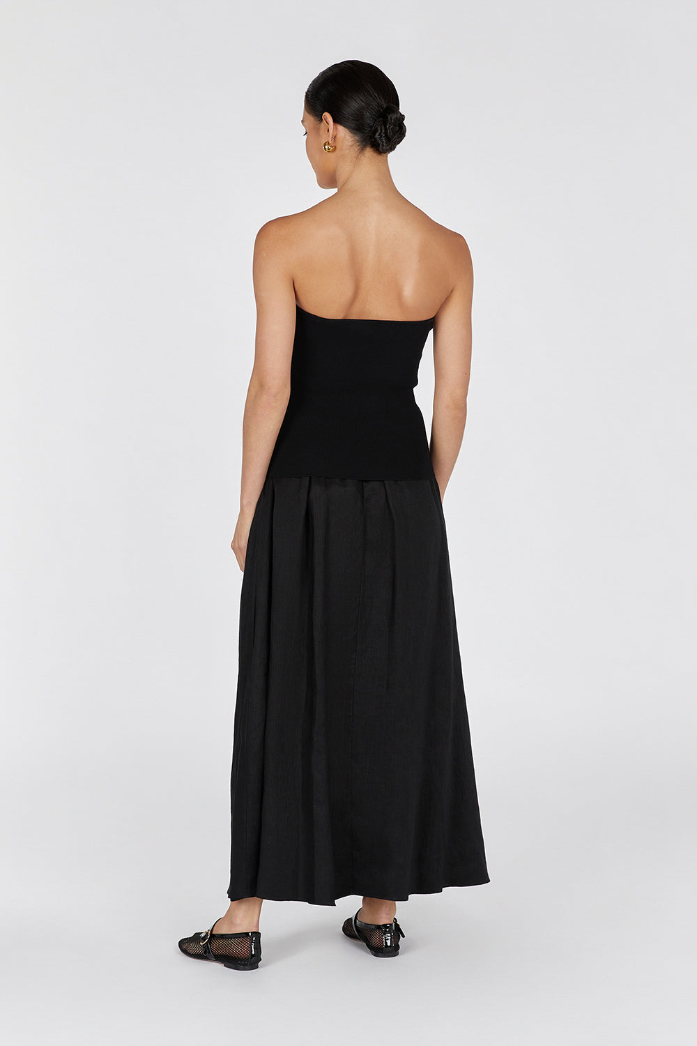 VERA BLACK KNIT BANDEAU TOP