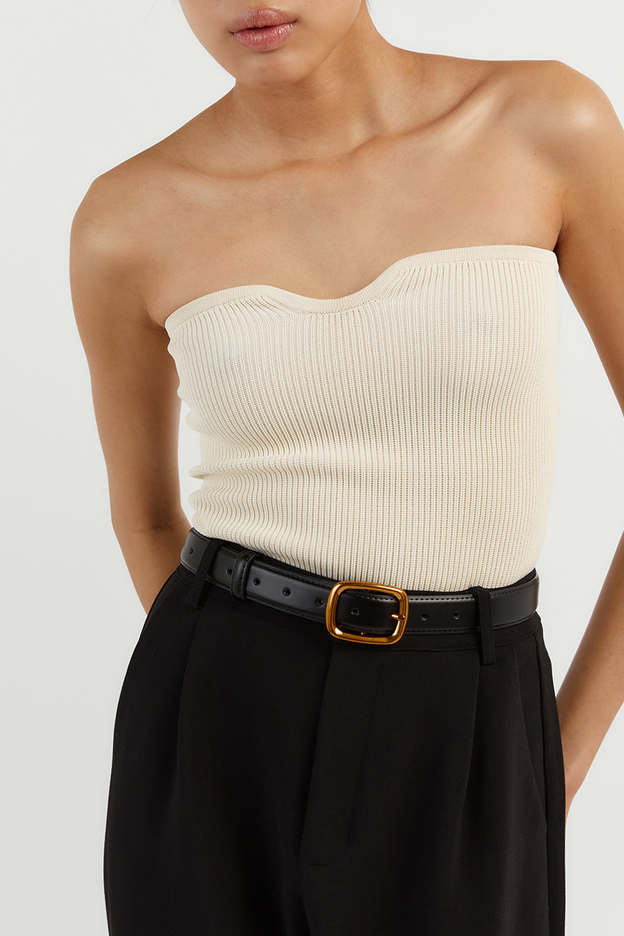 VERONICA BUTTER BANDEAU KNIT TOP
