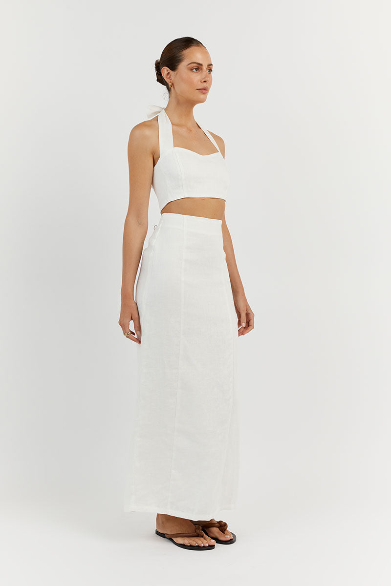 WILLOW OFF WHITE LINEN CROP TOP