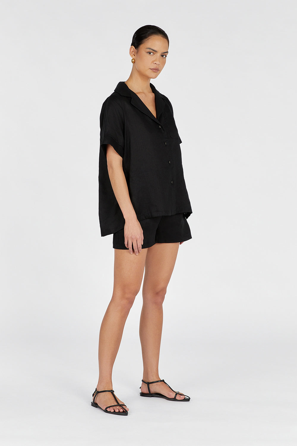 CAMPBELL BLACK LINEN SHIRT