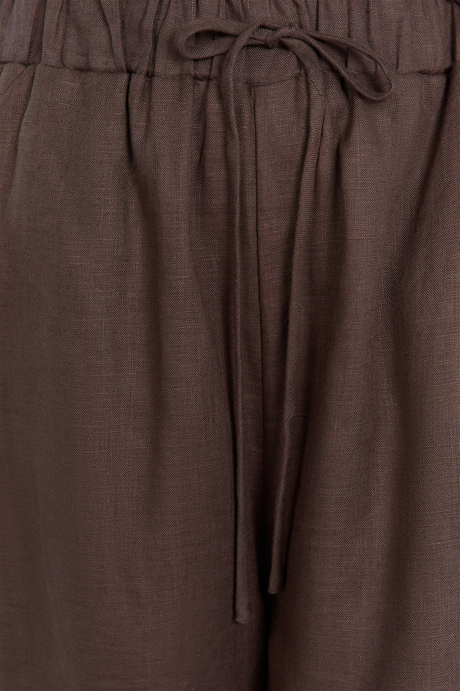 GINA CHOC LINEN ELASTIC WAIST PANT