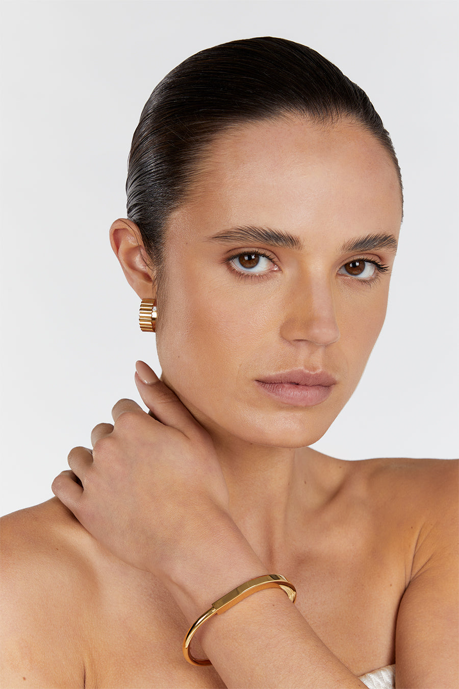 PORTER DISC LOCK GOLD BANGLE