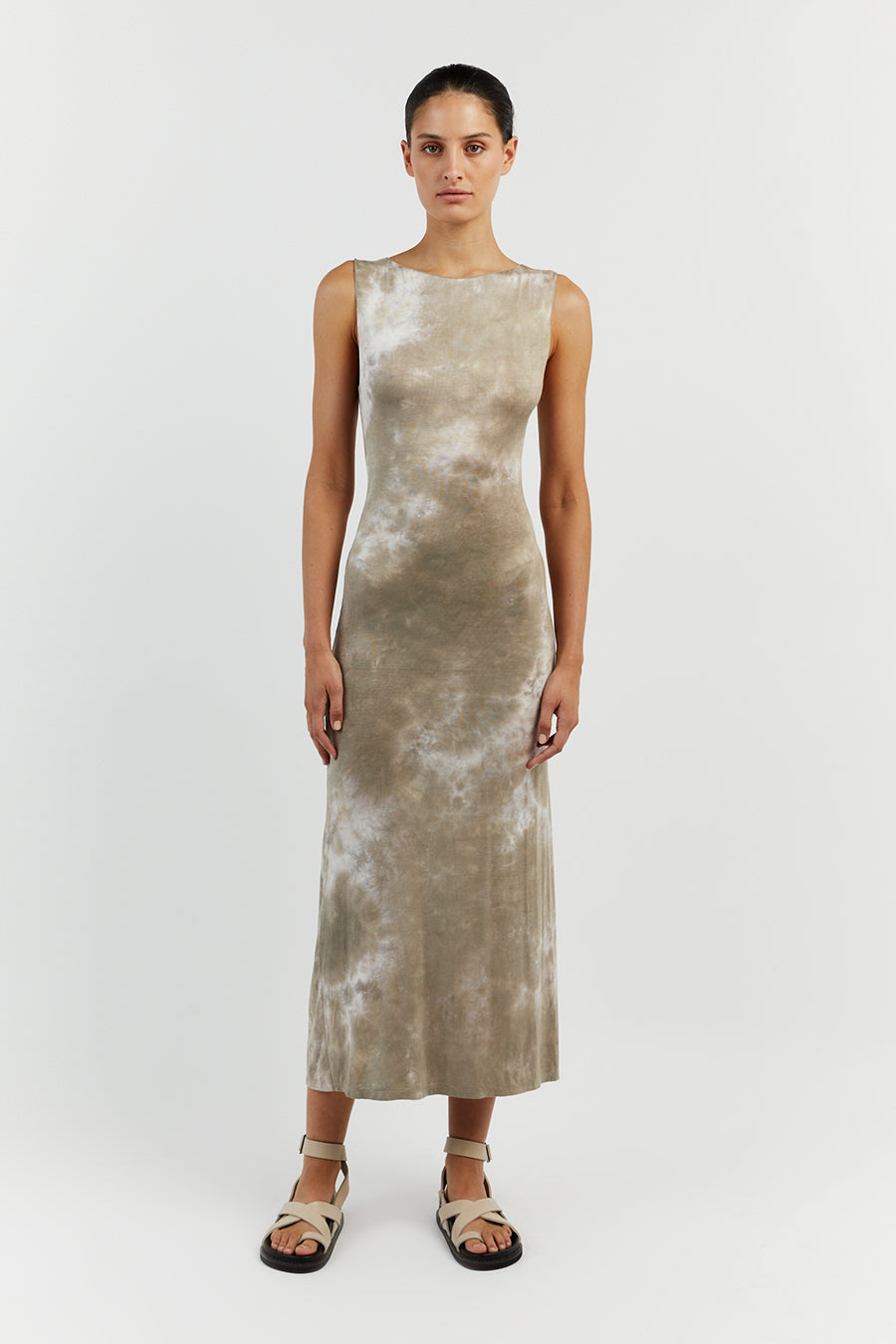 CASPER MOSS TIE DYE MIDI DRESS