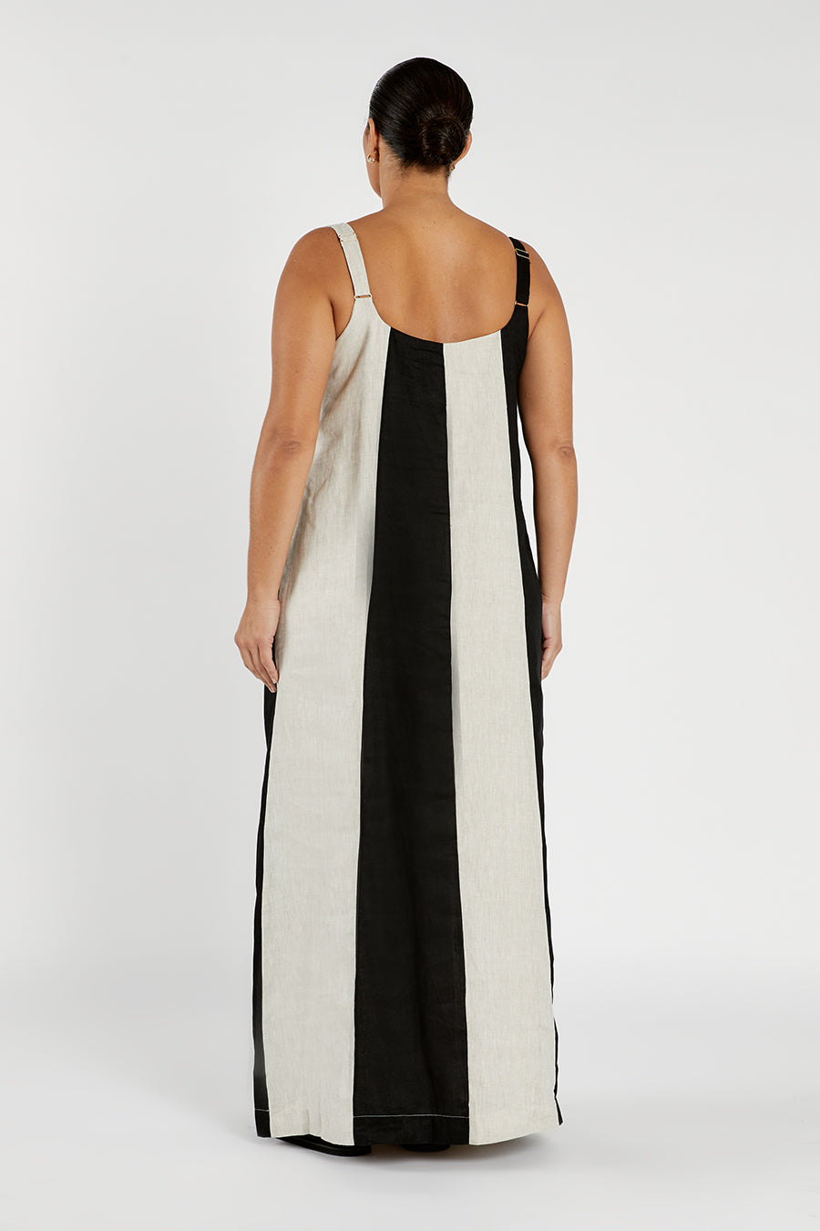AGI NATURAL COLOUR BLOCK MAXI DRESS