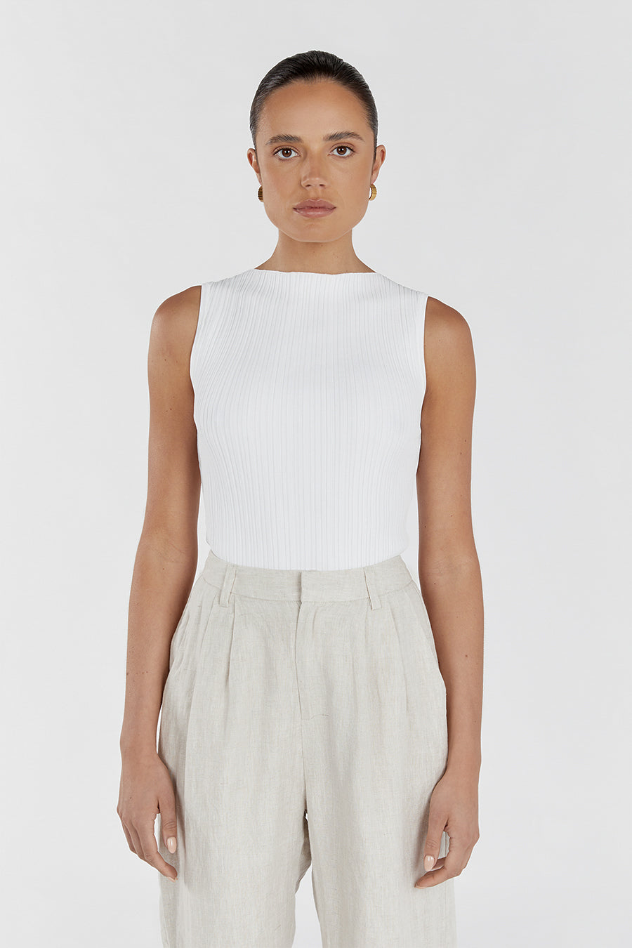 SIENNA OFF WHITE KNIT TANK