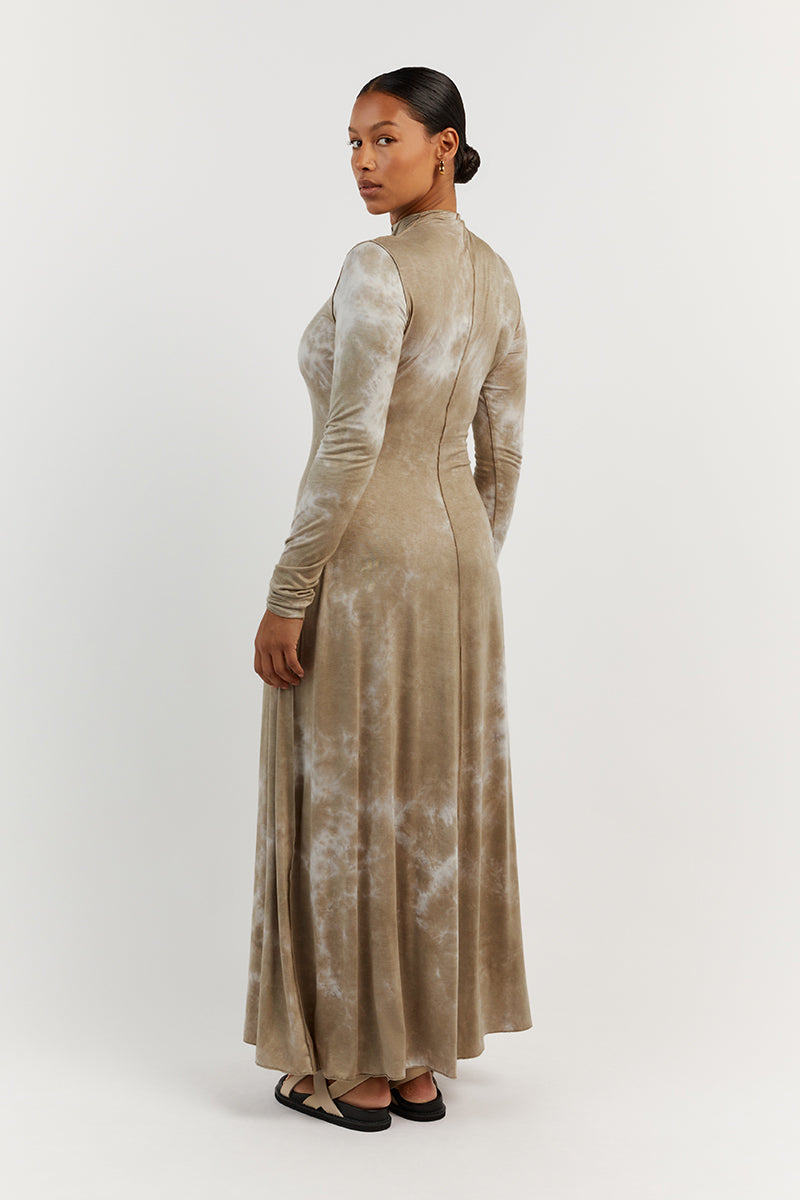 CASPER MOSS TIE DYE SLEEVED DRESS