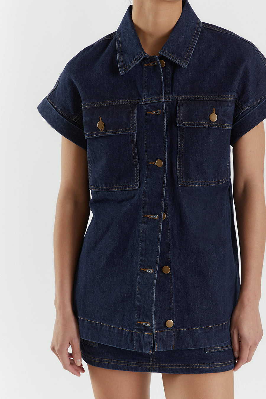FELIX INDIGO DENIM SHORT SLEEVE SHIRT