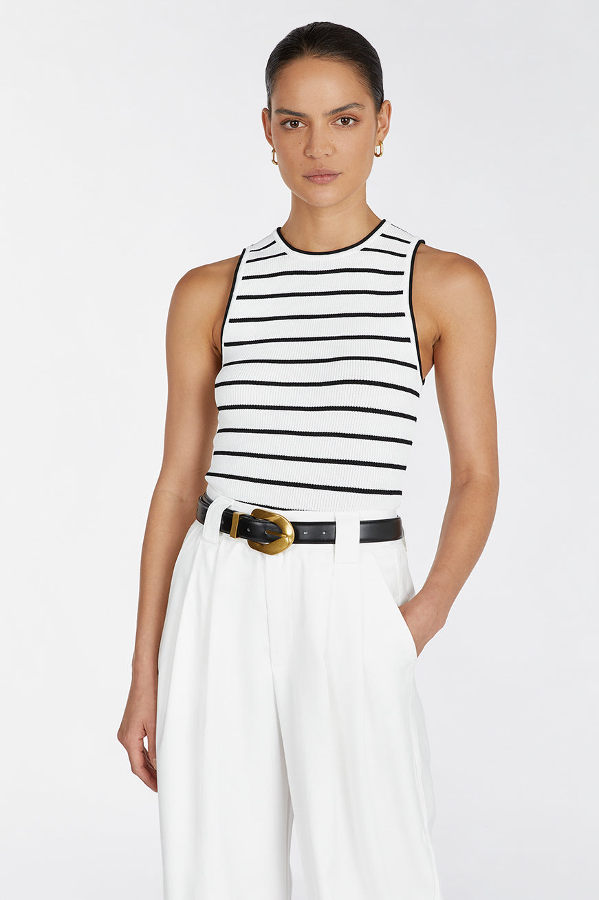 HENRY WHITE STRIPED KNIT TANK